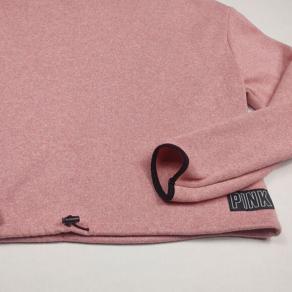 Victorias Secret PINK Fleece Hoodie Pink Drawstring Hem Logo Pullover MEDIUM - Picture 2 of 11